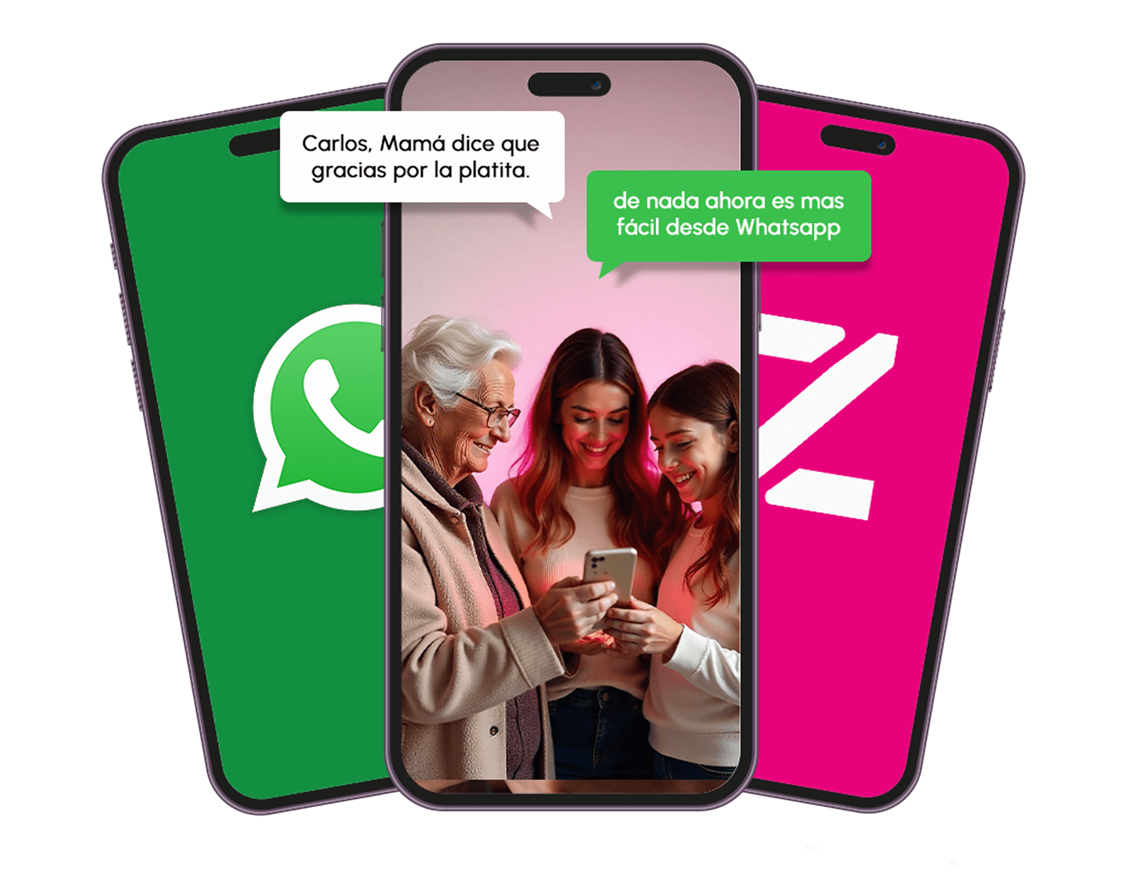 Interfaz de WhatsApp para enviar dinero